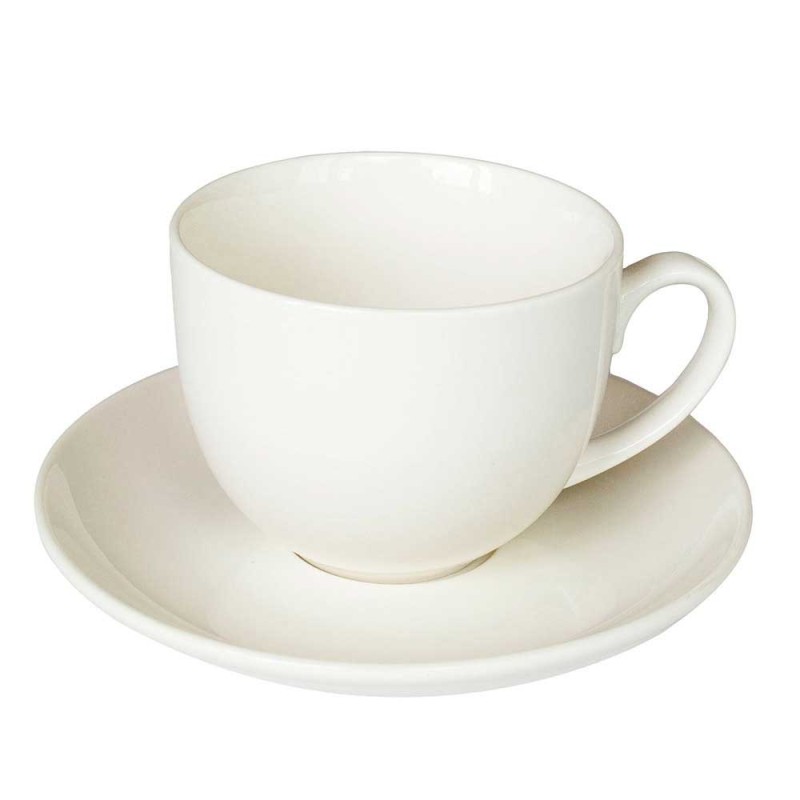 Confezione  4 tazze the con piatto Bianco