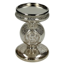 Portacandela silver con led Stella