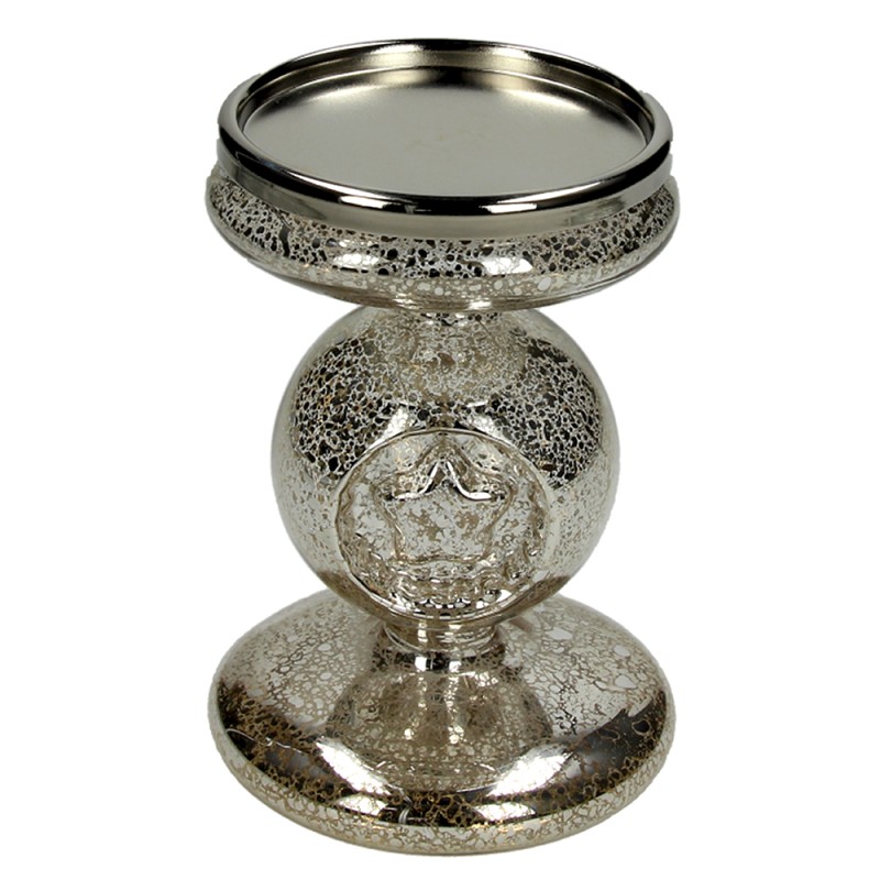 Portacandela silver con led Stella
