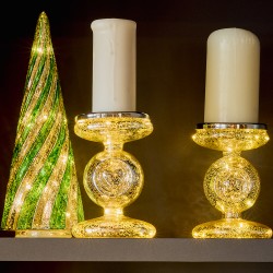 Portacandela silver con led Stella