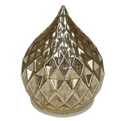Goccia Oro rombi con led h 13 cm
