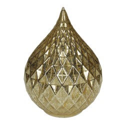 Goccia Oro rombi con led h 21 cm