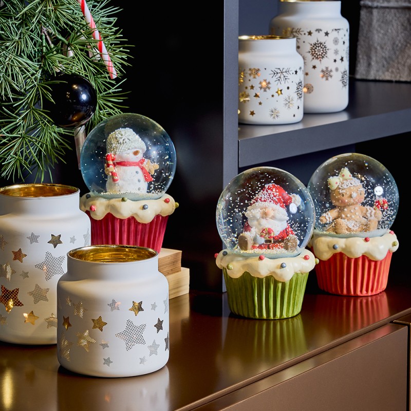 Lanterna neve piccola con led h 10 cm