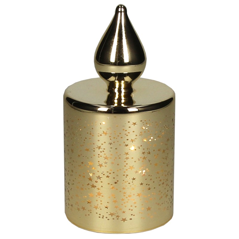 Candela Oro con led H 14 Cm