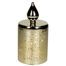 Candela oro con led h 18 cm