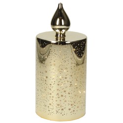 Candela oro con led h 21 cm
