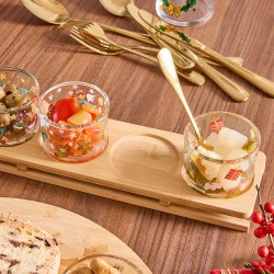 Set aperitivo con 4 bicchieri + vassoio a slitta