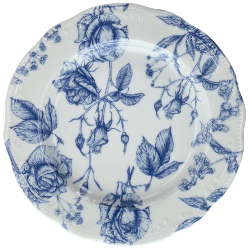 Piatto Dessert Cm 22 Blu Roses