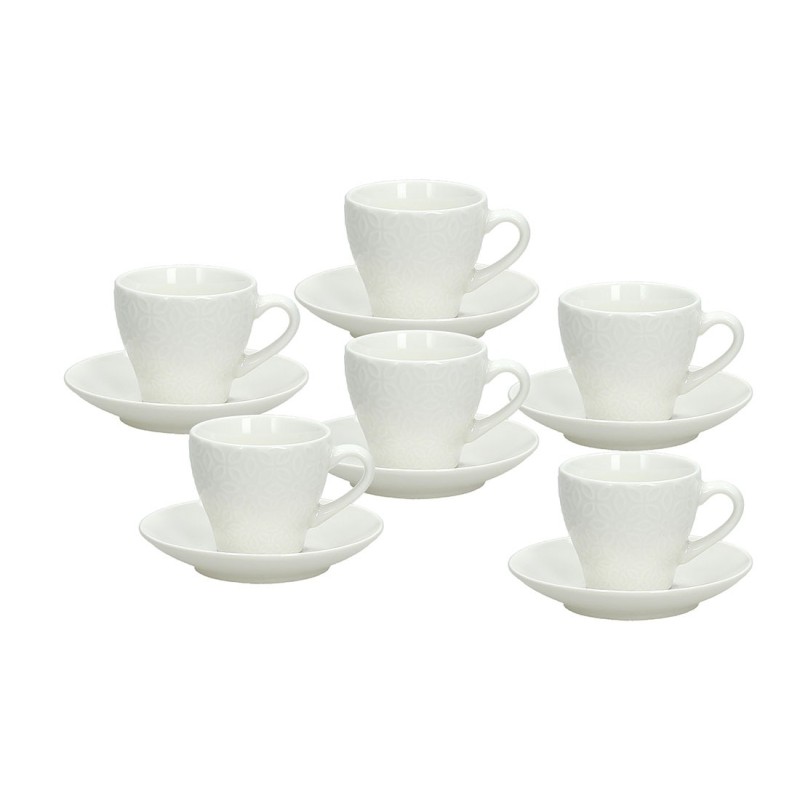 Confezione 6 tazze caffè con piatto Margaret