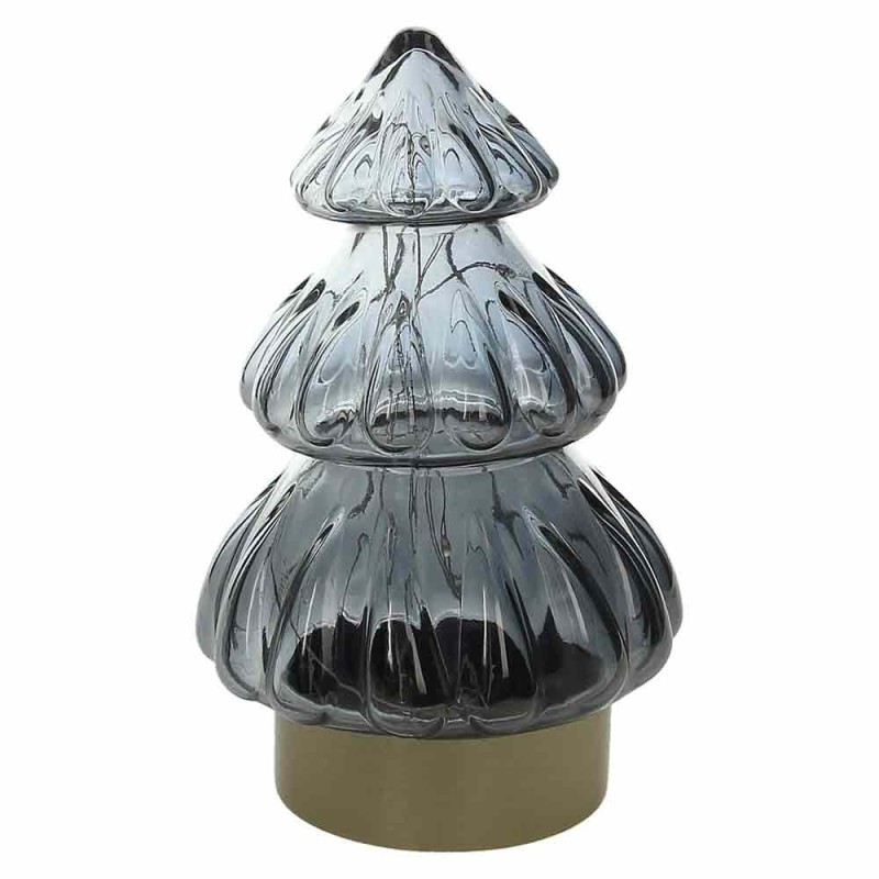 Albero con led fumè H 19 cm Xmas Wood