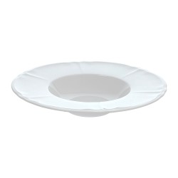 Piatto Fondo Gourmet Cm 28    Rilievo Bianco