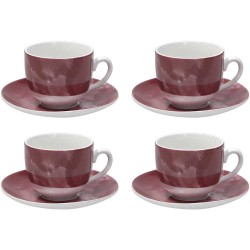 Confezione 4 tazze cappuccino con piatto cc 250 Colorplay
