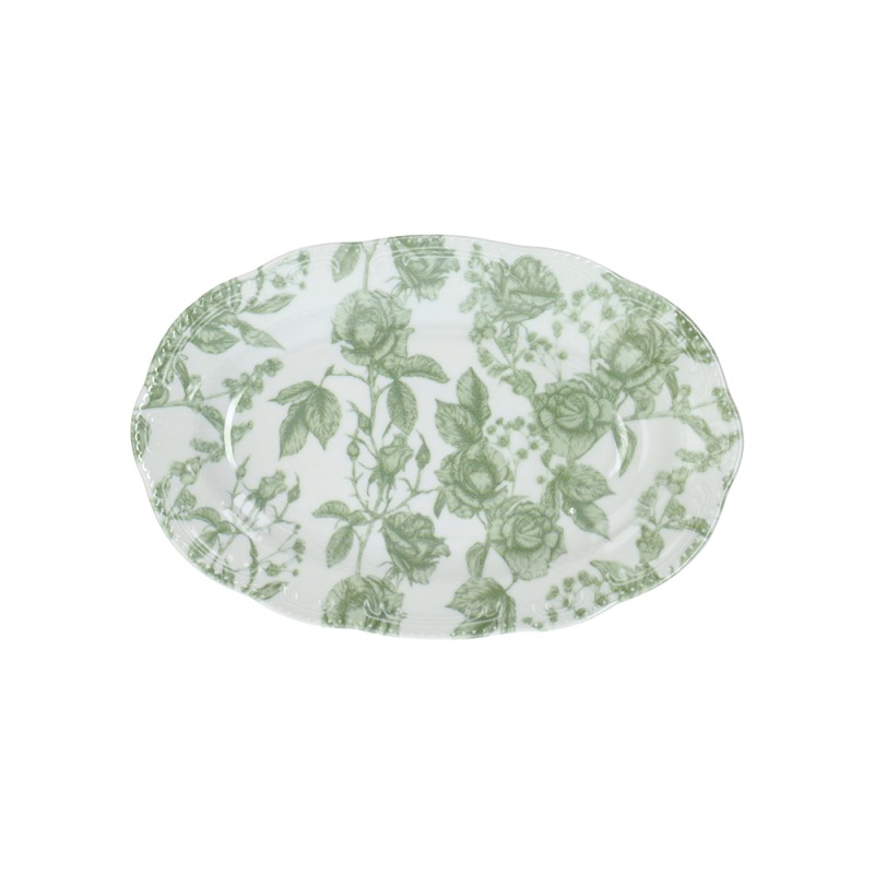 Ovale Piano Cm 31 x 21 Green Roses