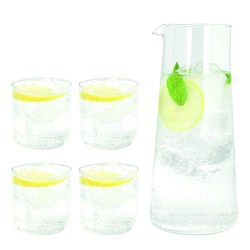 Caraffa 1,5 L + 4 Bicchieri 330cc lyra Trasparente