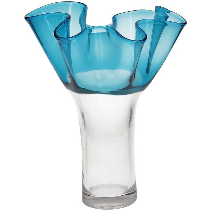 Vaso sfumato azzurro h.27 Bizarre