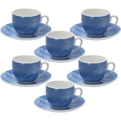 Confezione  6 tazze caffè  con piatto Sfera Colorplay Blu