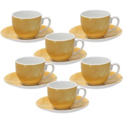 Confezione  6 tazze caffè  con piatto Sfera Colorplay giallo