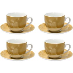 Confezione  4 tazze cappuccino con piatto Sfera Colorplay giallo