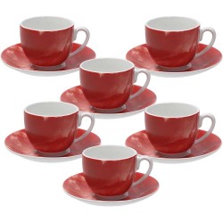 Confezione  6 tazze caffè  con piatto Sfera Colorplay rosso